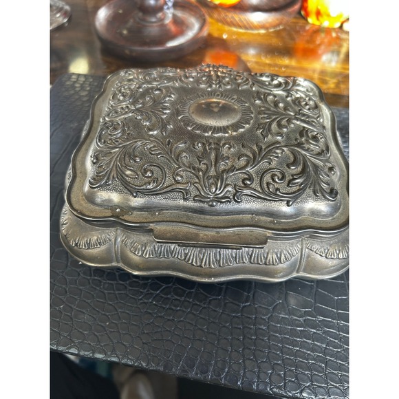 Other - VIntage Ornate Silver Plated Victorian Style Trinket Box